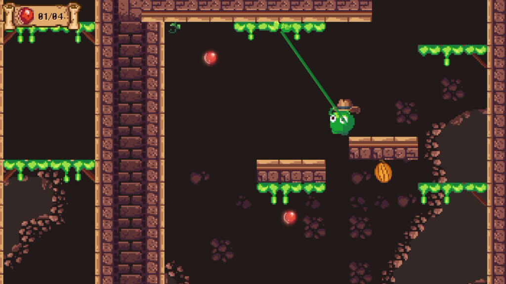 Swinging with slime arm in vertical pixel dungeon