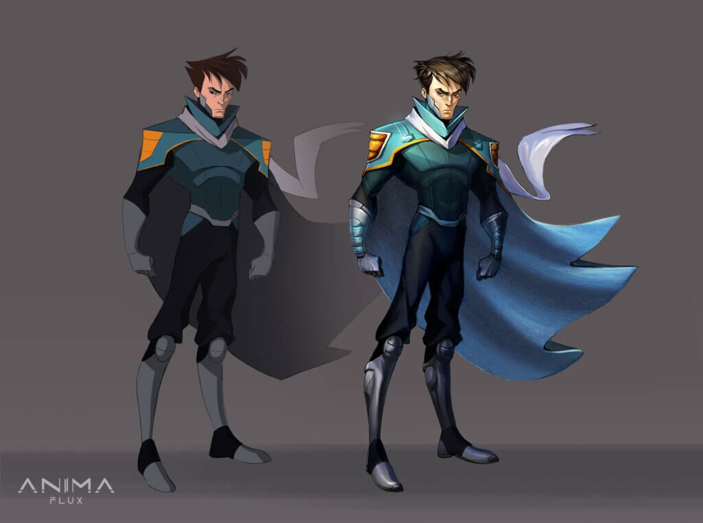 Roy preparing a charged sword strike in Anima Flux.
