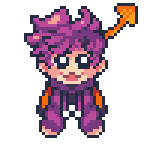 The pixel version of the main character Cute Fame