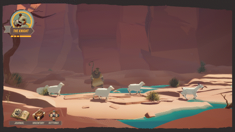 An in-game preview of Bogdan as a Shepherd guiding the sheep.