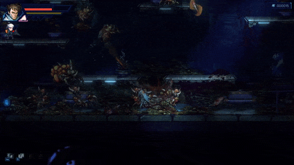 Dual heroes in Anima Flux unleashing rapid attacks on swarming mutants.