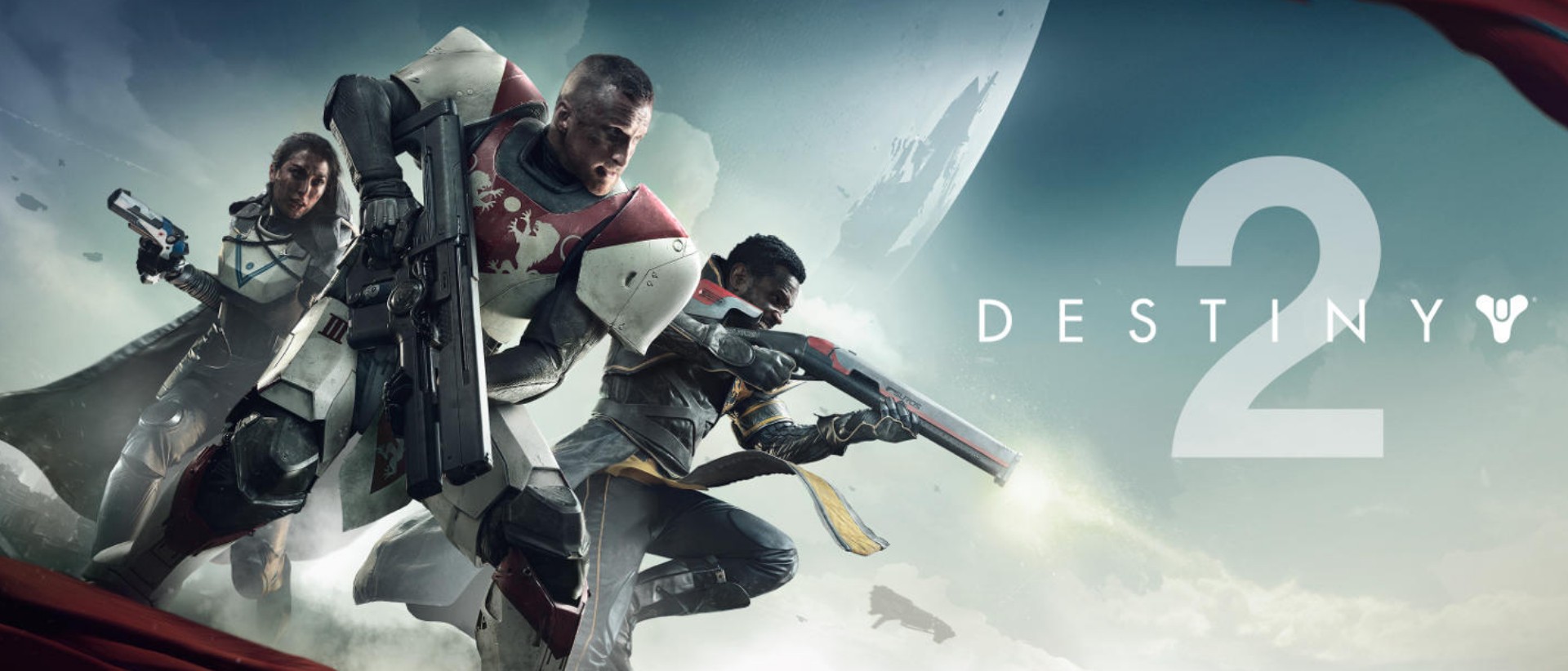 Destiny 2 Guardians standing ready with a custom-built PC rig glowing beside them.