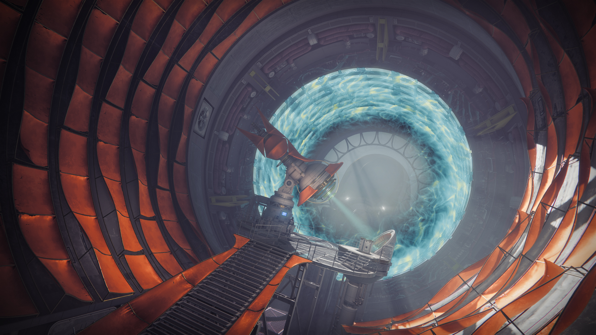 Destiny 2 Guardians battling in zero gravity Crucible lanes.