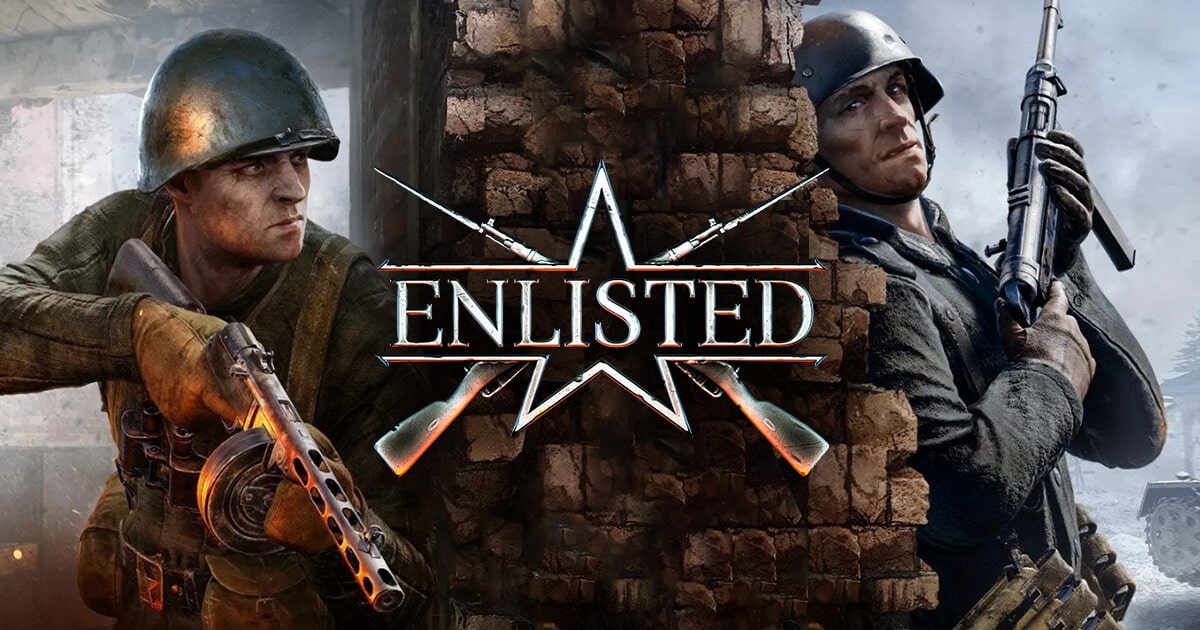 Enlisted Iron Echoes artwork with soldiers charging across the Rhine.
