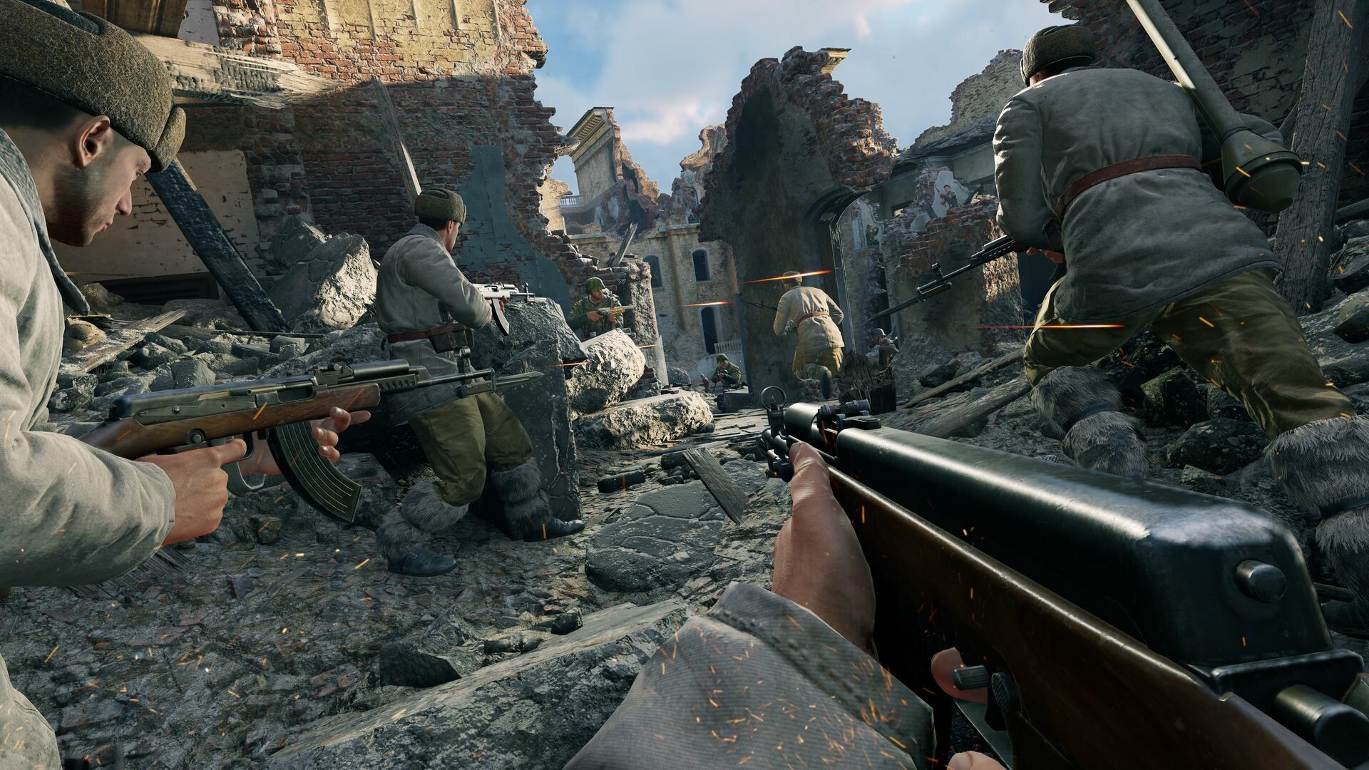 Soldiers defending a sector during Iron Echoes.