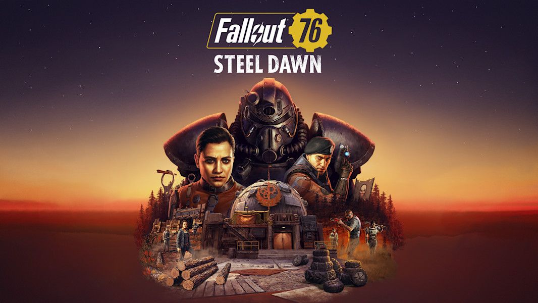 Fallout 76 Atlantic Gambit key art showing Vault dwellers on the coast.