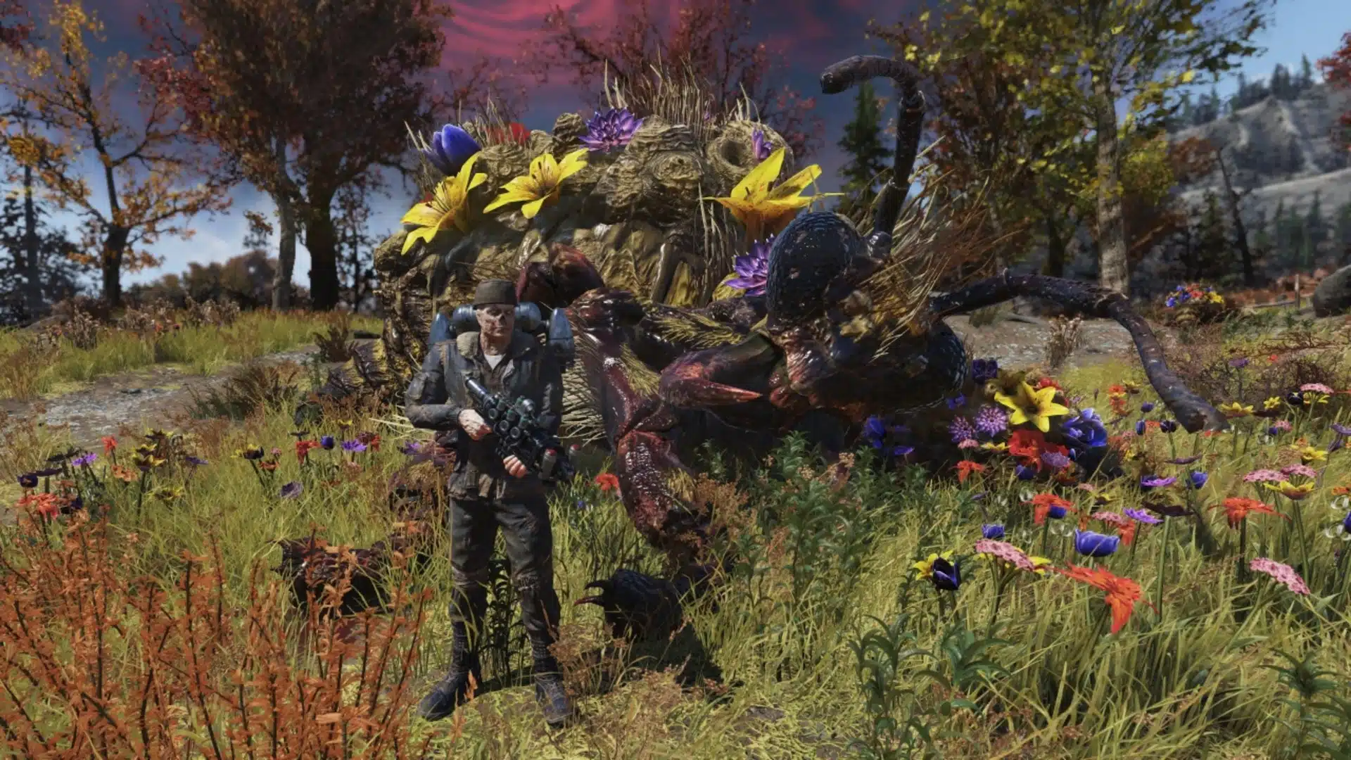 Players battling a Super Mutant in Fallout 76.