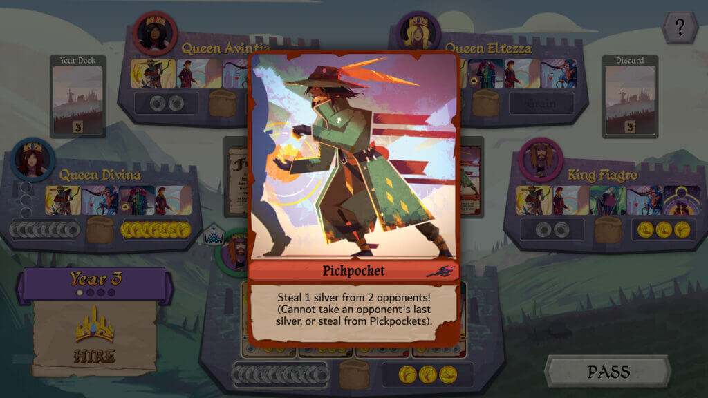 Pickpocket attack card used during Year 3 of gameplay