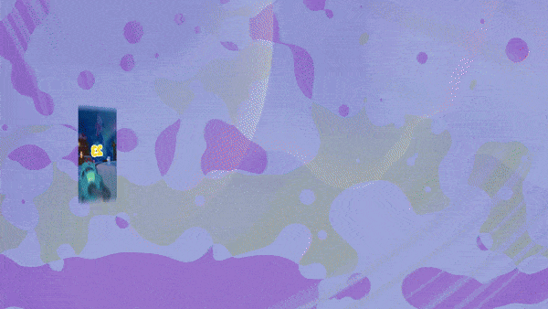 Animated GIF showing a candy-themed VR rhythm challenge with the player drumming in sync to colorful beats.