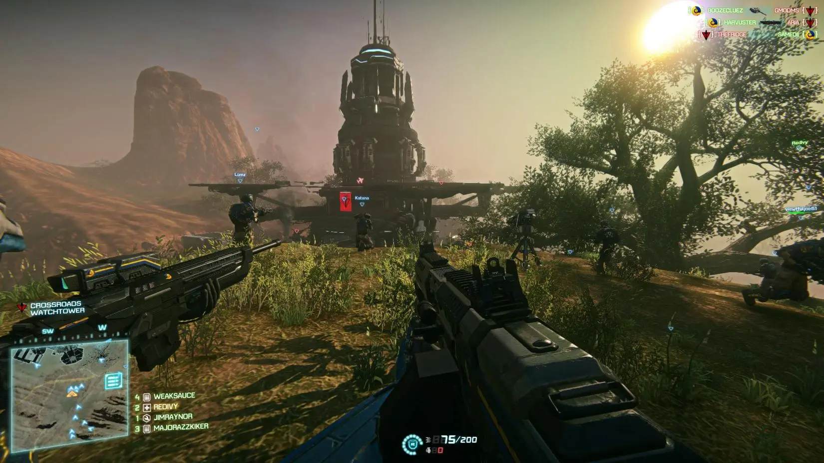 Planetside 2 vehicles displaying custom liveries.