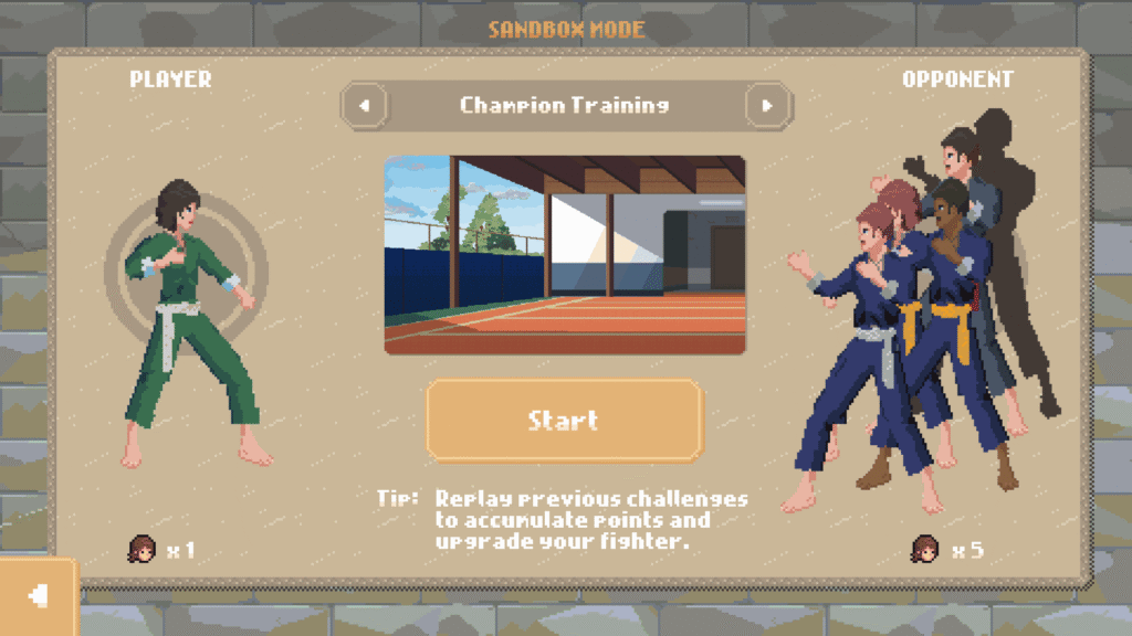 Rawyokan Sandbox Mode level and character selection screen
