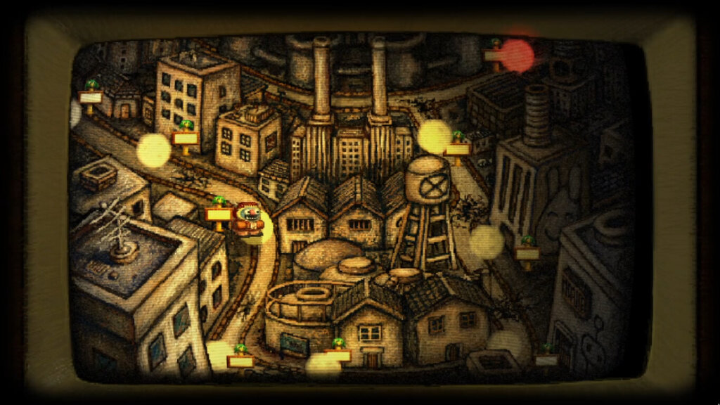 Hand-drawn in-game map of Kovoclak's city.
