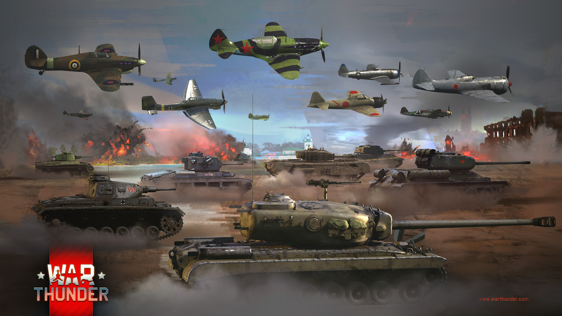 War Thunder hangar showcasing vehicle customization.