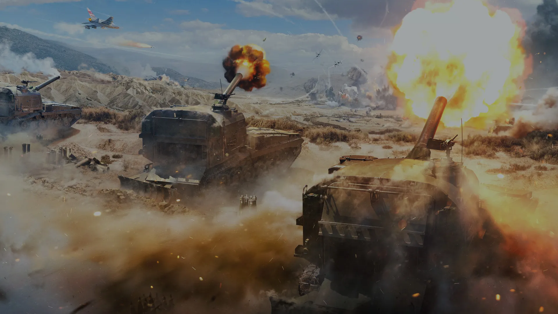Corsair dogfighting a Zero above an island battlefield.