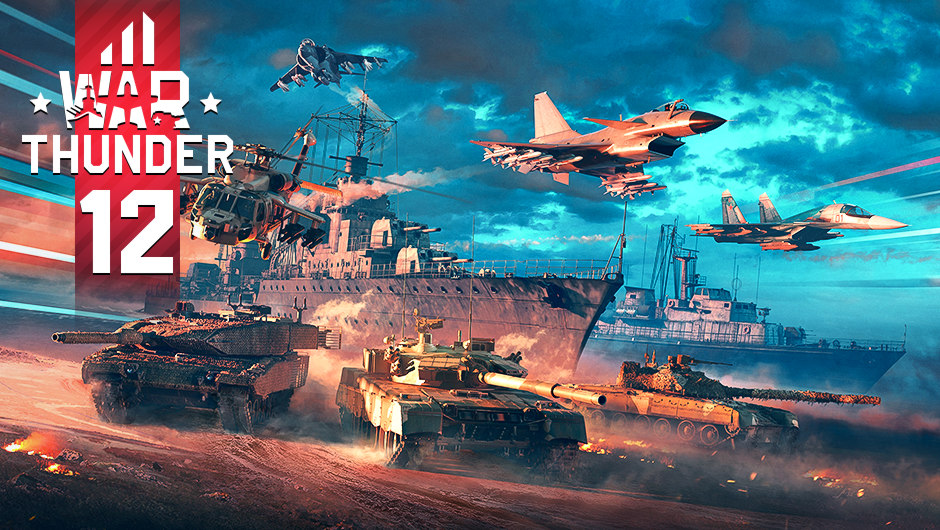 War Thunder Leviathans update key art with aircraft, ships, and tanks.